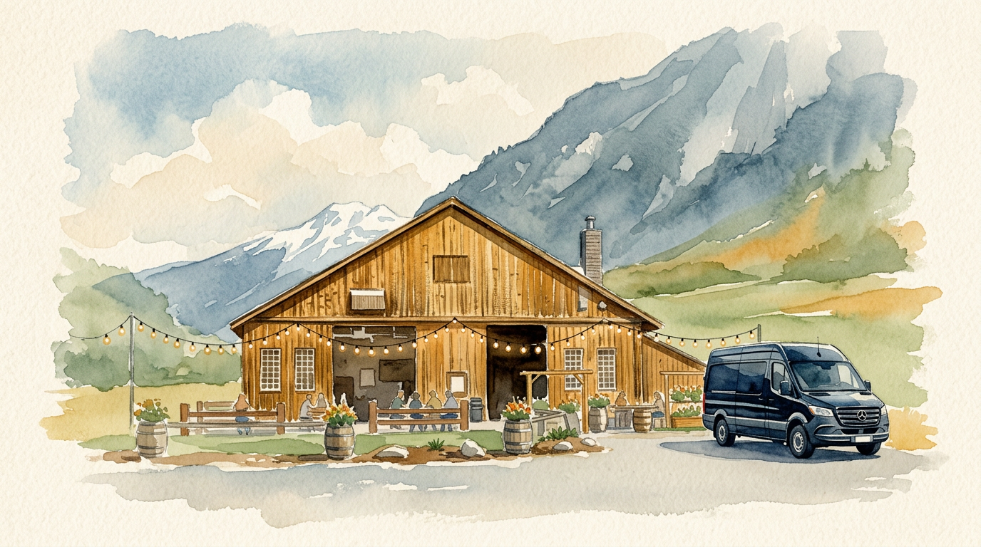 The Valley Pour watercolor illustration